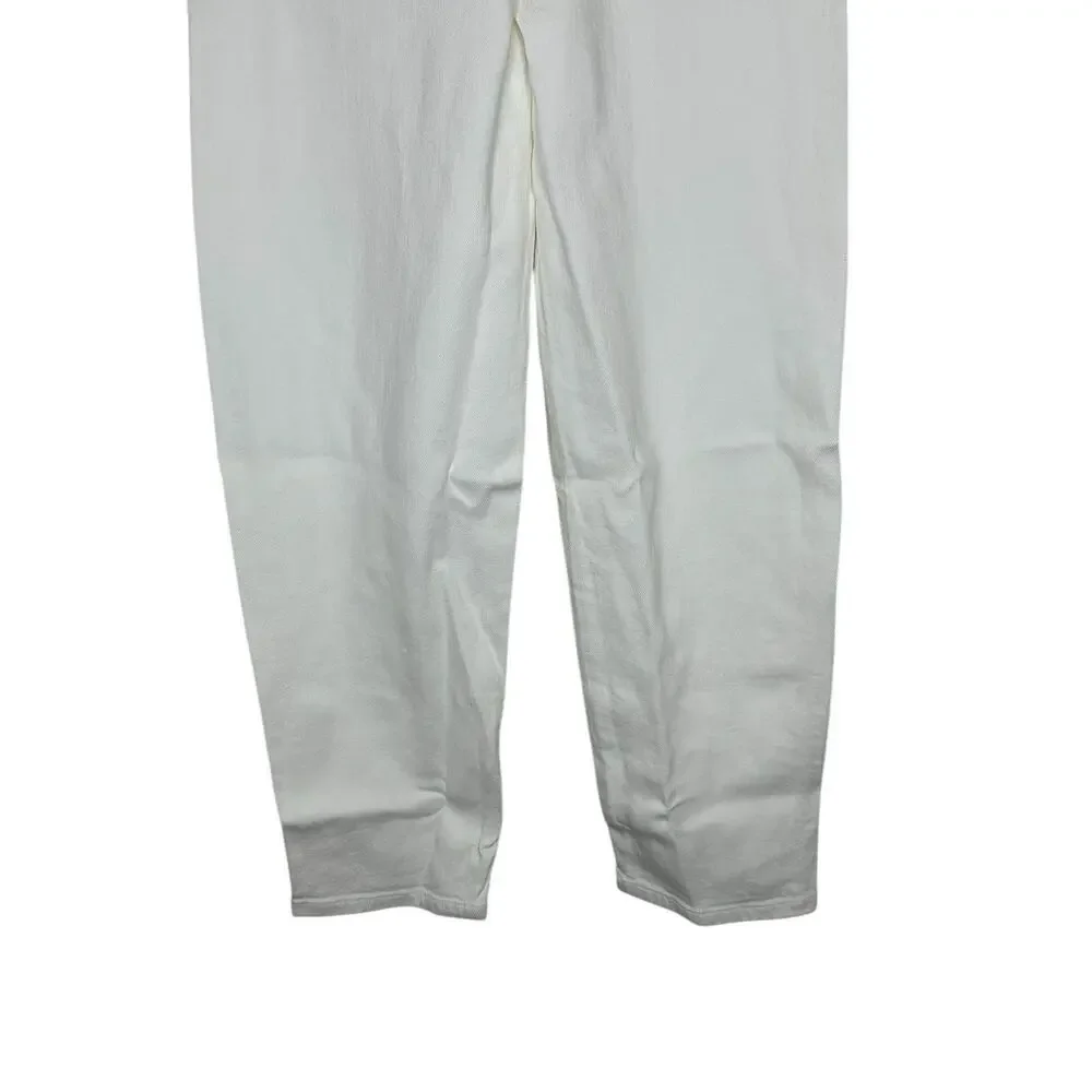 NWOT AYR Womens‎ The Beat Jeans 23 Barrel Leg Pockets Crop Tapered White - Picture 10 of 12